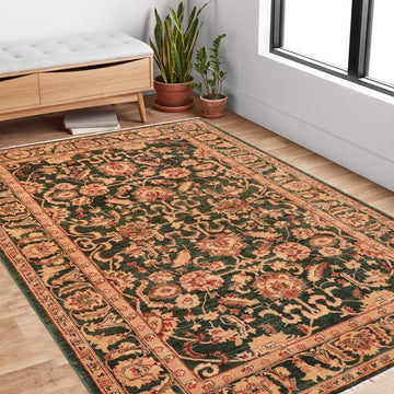 handmade Traditional Kafkaz Chobi Ziegler Green Rust Hand Knotted RECTANGLE 100% WOOL area rug 6 x 9